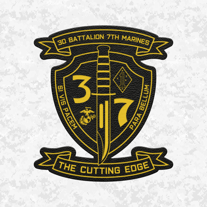 3rd Battalion 7th Marines "The Cutting Edge" #1 | Leather Patch | Velcro Backed