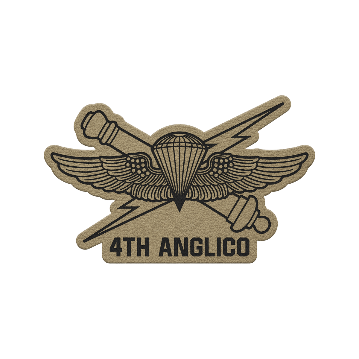 4th ANGLICO | Air Naval Fire | Leather Patch | Velcro Backed
