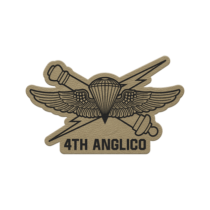 4th ANGLICO | Air Naval Fire | Leather Patch | Velcro Backed
