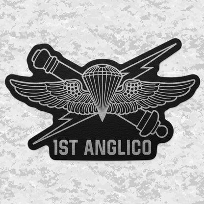 1st ANGLICO | Air Naval Fire | Leather Patch | Velcro Backed