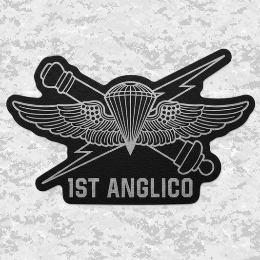 1st ANGLICO | Air Naval Fire | Leather Patch | Velcro Backed