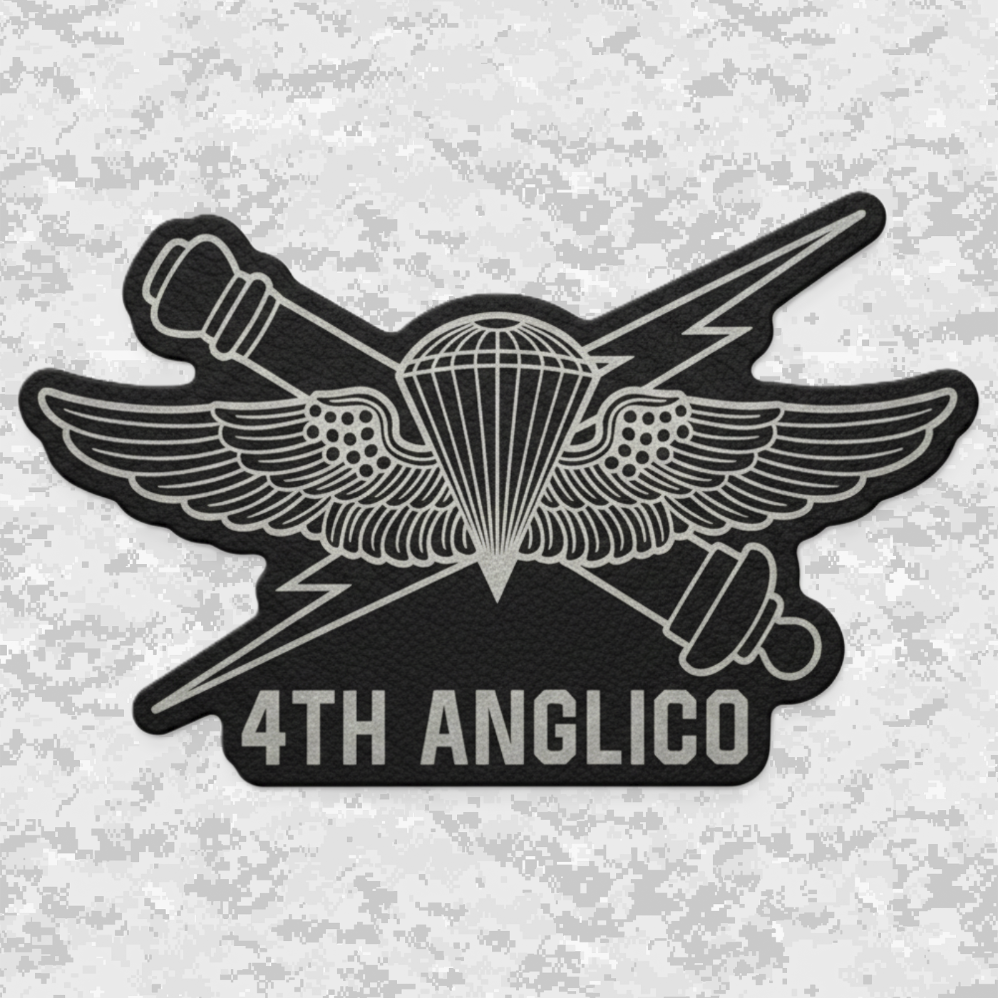 4th ANGLICO | Air Naval Fire | Leather Patch | Velcro Backed