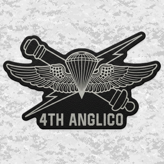 4th ANGLICO | Air Naval Fire | Leather Patch | Velcro Backed