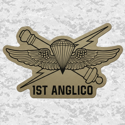 1st ANGLICO | Air Naval Fire | Leather Patch | Velcro Backed