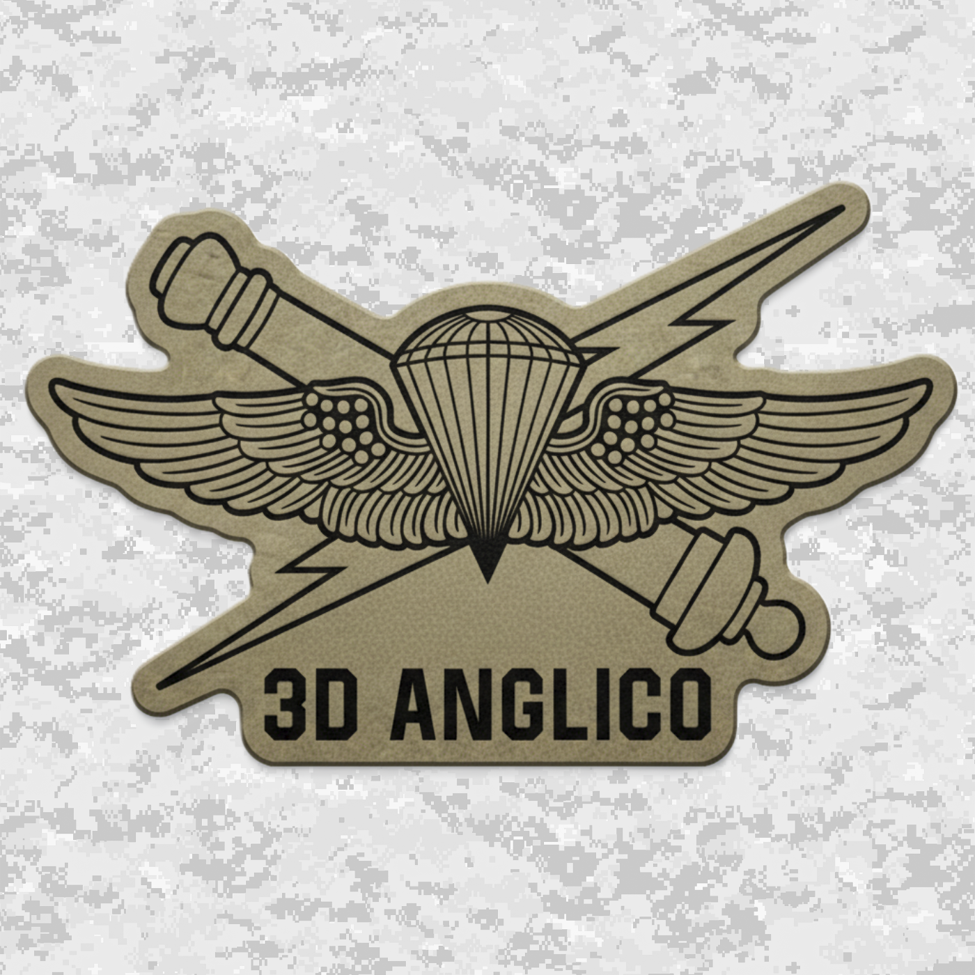 3d ANGLICO | Air Naval Fire | Leather Patch | Velcro Backed