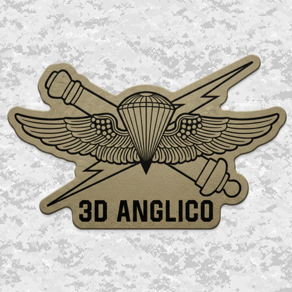 3d ANGLICO | Air Naval Fire | Leather Patch | Velcro Backed