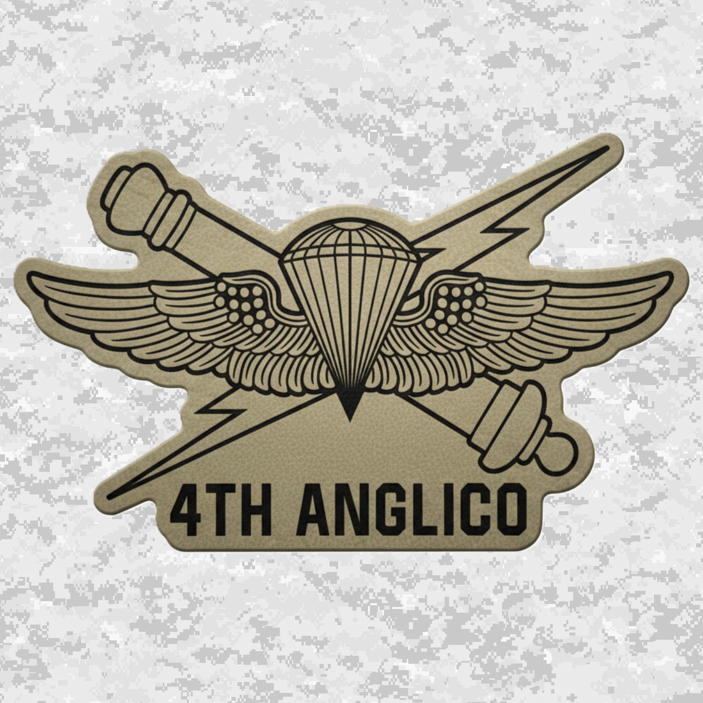 4th ANGLICO | Air Naval Fire | Leather Patch | Velcro Backed