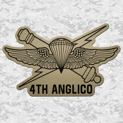 4th ANGLICO | Air Naval Fire | Leather Patch | Velcro Backed