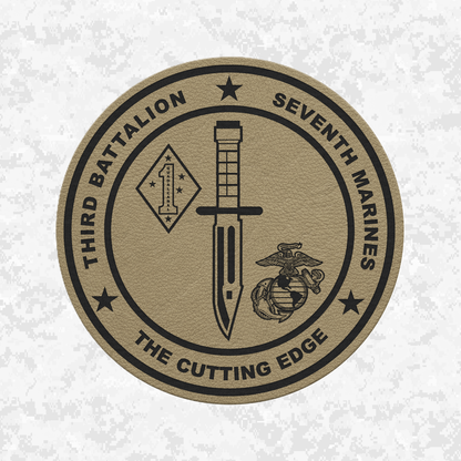 3rd Battalion 7th Marines "The Cutting Edge" #2 | Leather Patch | Velcro Backed