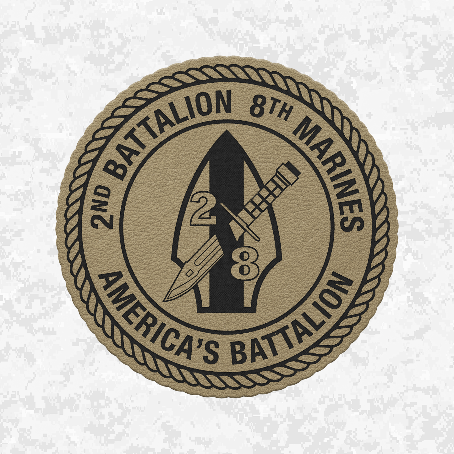 2nd Battalion 8th Marines Unit "America's Battalion" | Leather Patch | Velcro Backed