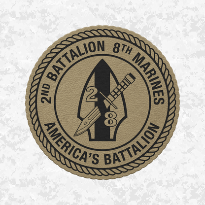 2nd Battalion 8th Marines Unit "America's Battalion" | Leather Patch | Velcro Backed