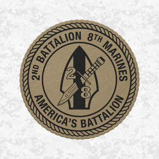 2nd Battalion 8th Marines Unit "America's Battalion" | Leather Patch | Velcro Backed