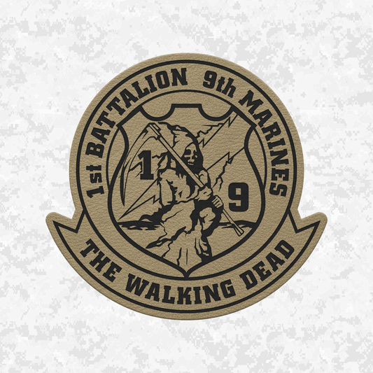 1st Battalion 9th Marines Unit "The Walking Dead" | Leather Patch | Velcro Backed