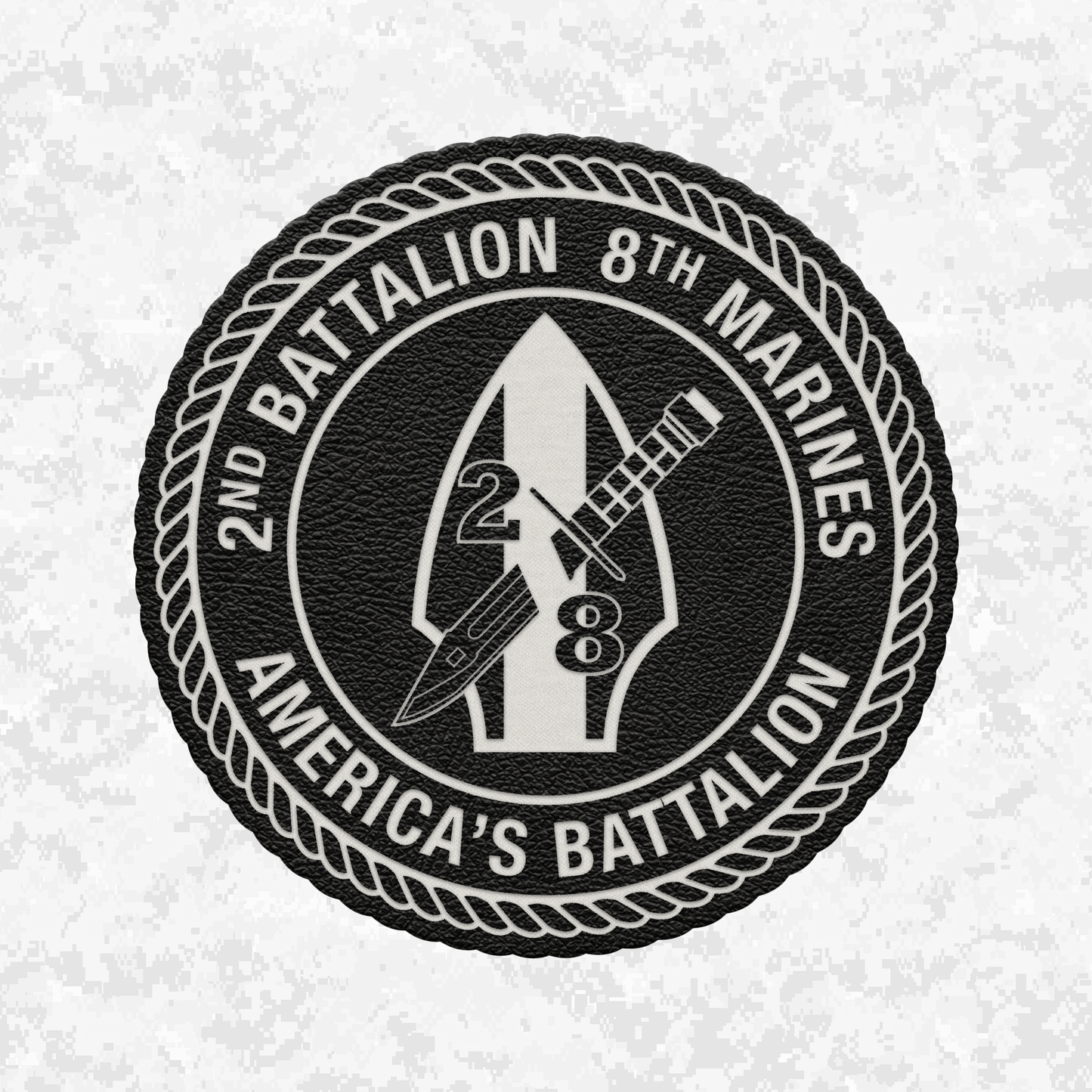 2nd Battalion 8th Marines Unit "America's Battalion" | Leather Patch | Velcro Backed