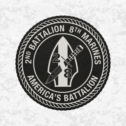 2nd Battalion 8th Marines Unit "America's Battalion" | Leather Patch | Velcro Backed