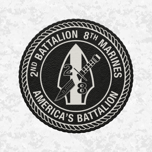 2nd Battalion 8th Marines Unit "America's Battalion" | Leather Patch | Velcro Backed