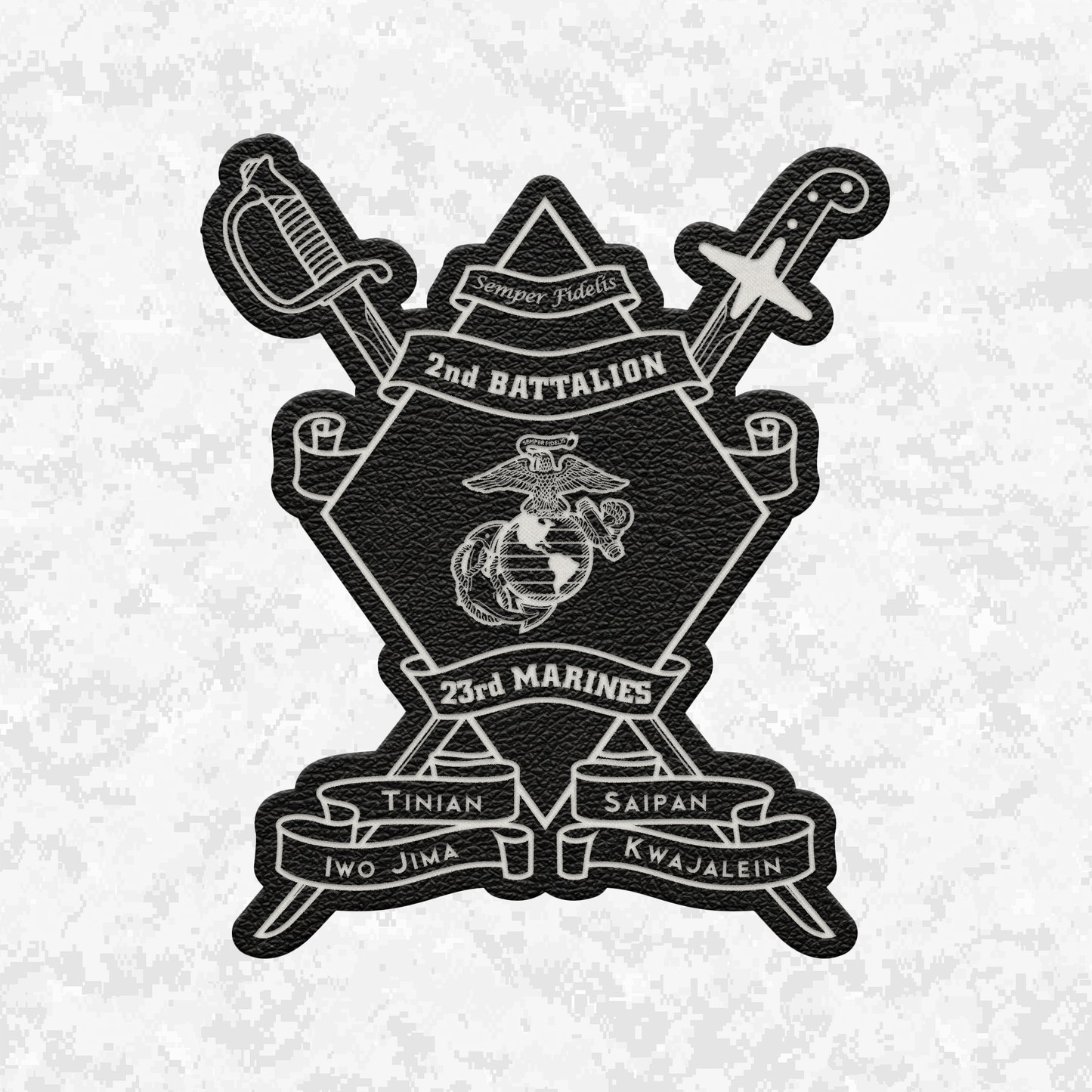 2nd Battalion 23rd Marines Unit "Prepared and Professional" #2 | Leather Patch | Velcro Backed