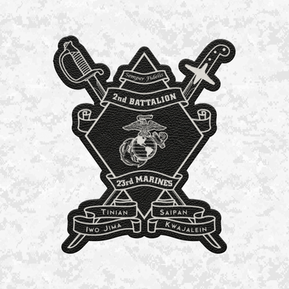 2nd Battalion 23rd Marines Unit "Prepared and Professional" #2 | Leather Patch | Velcro Backed
