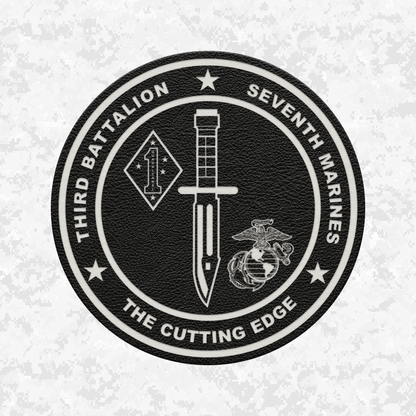 3rd Battalion 7th Marines "The Cutting Edge" #2 | Leather Patch | Velcro Backed