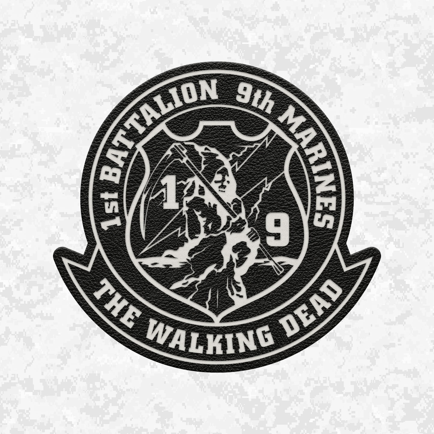 1st Battalion 9th Marines Unit "The Walking Dead" | Leather Patch | Velcro Backed