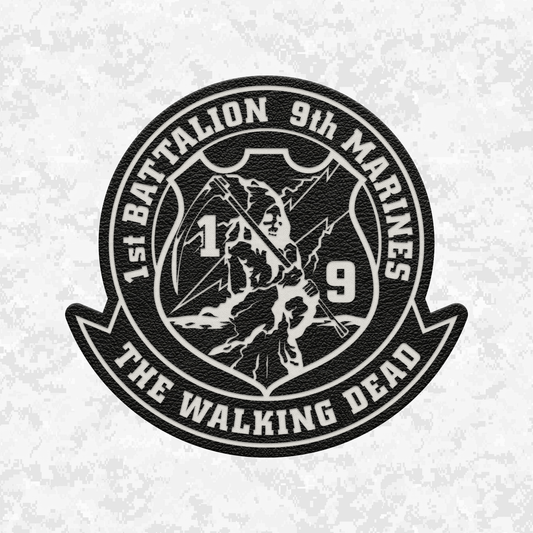 1st Battalion 9th Marines Unit "The Walking Dead" | Leather Patch | Velcro Backed