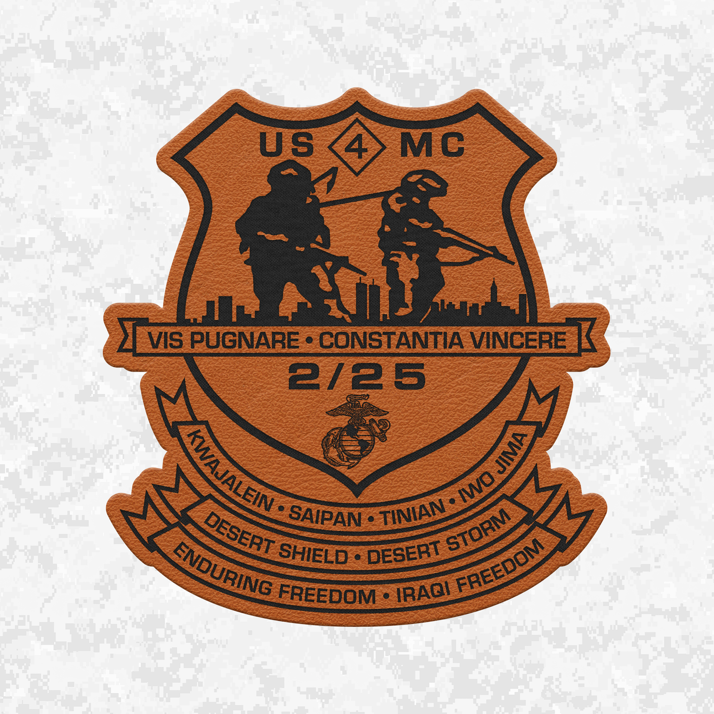 2nd Battalion 25th Marines Unit "Empire Battalion" | Leather Patch | Velcro Backed