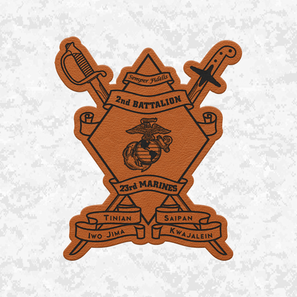 2nd Battalion 23rd Marines Unit "Prepared and Professional" #2 | Leather Patch | Velcro Backed