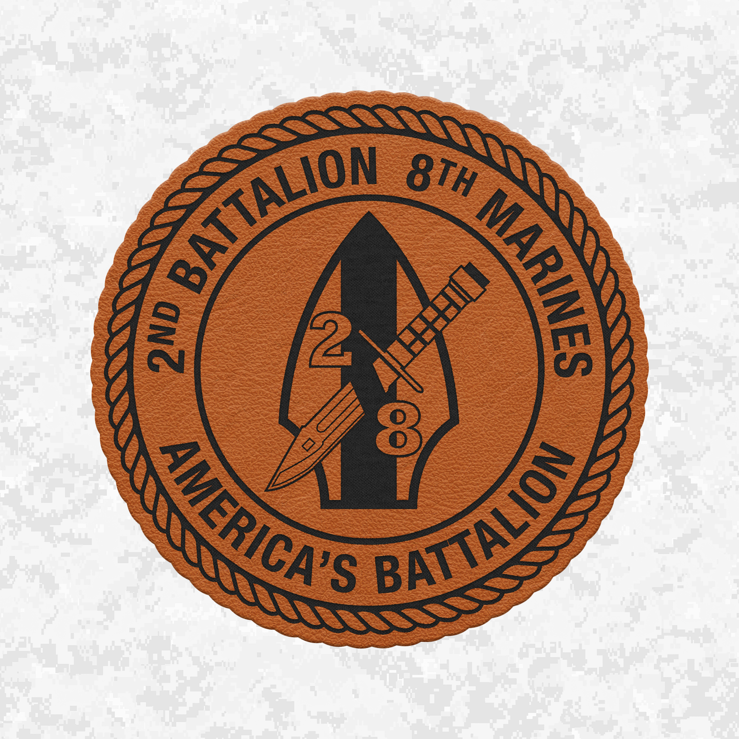 2nd Battalion 8th Marines Unit "America's Battalion" | Leather Patch | Velcro Backed