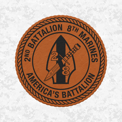 2nd Battalion 8th Marines Unit "America's Battalion" | Leather Patch | Velcro Backed
