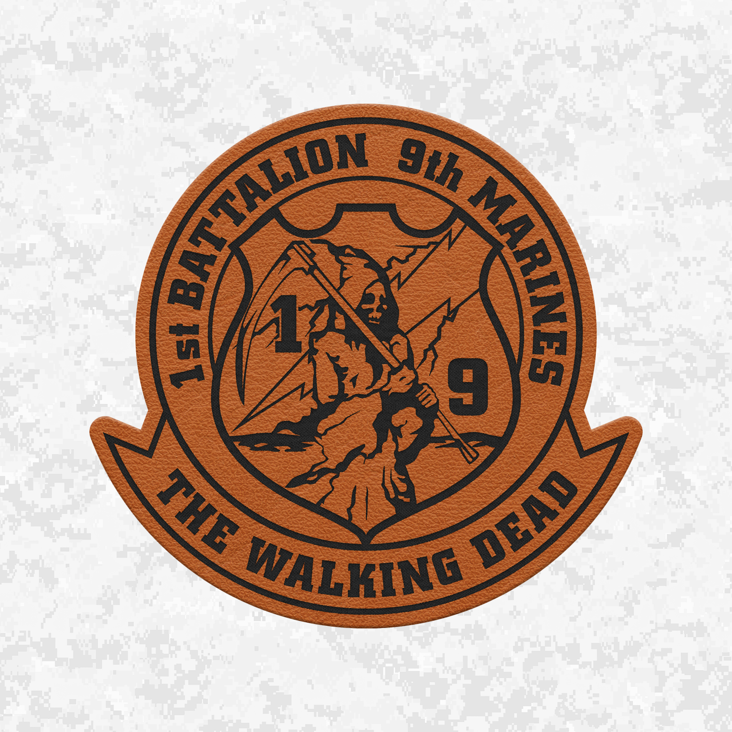 1st Battalion 9th Marines Unit "The Walking Dead" | Leather Patch | Velcro Backed