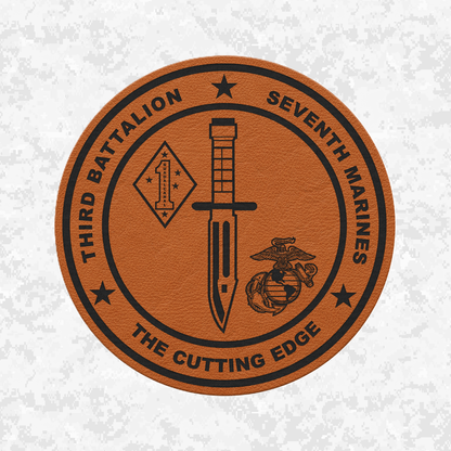 3rd Battalion 7th Marines "The Cutting Edge" #2 | Leather Patch | Velcro Backed