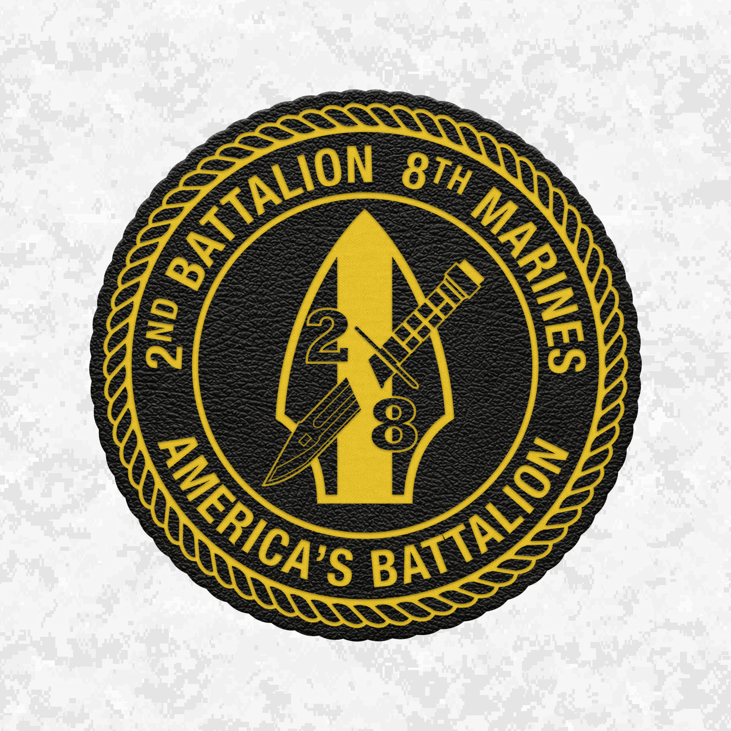 2nd Battalion 8th Marines Unit "America's Battalion" | Leather Patch | Velcro Backed
