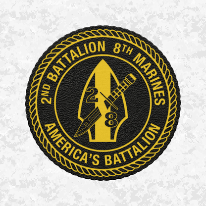 2nd Battalion 8th Marines Unit "America's Battalion" | Leather Patch | Velcro Backed