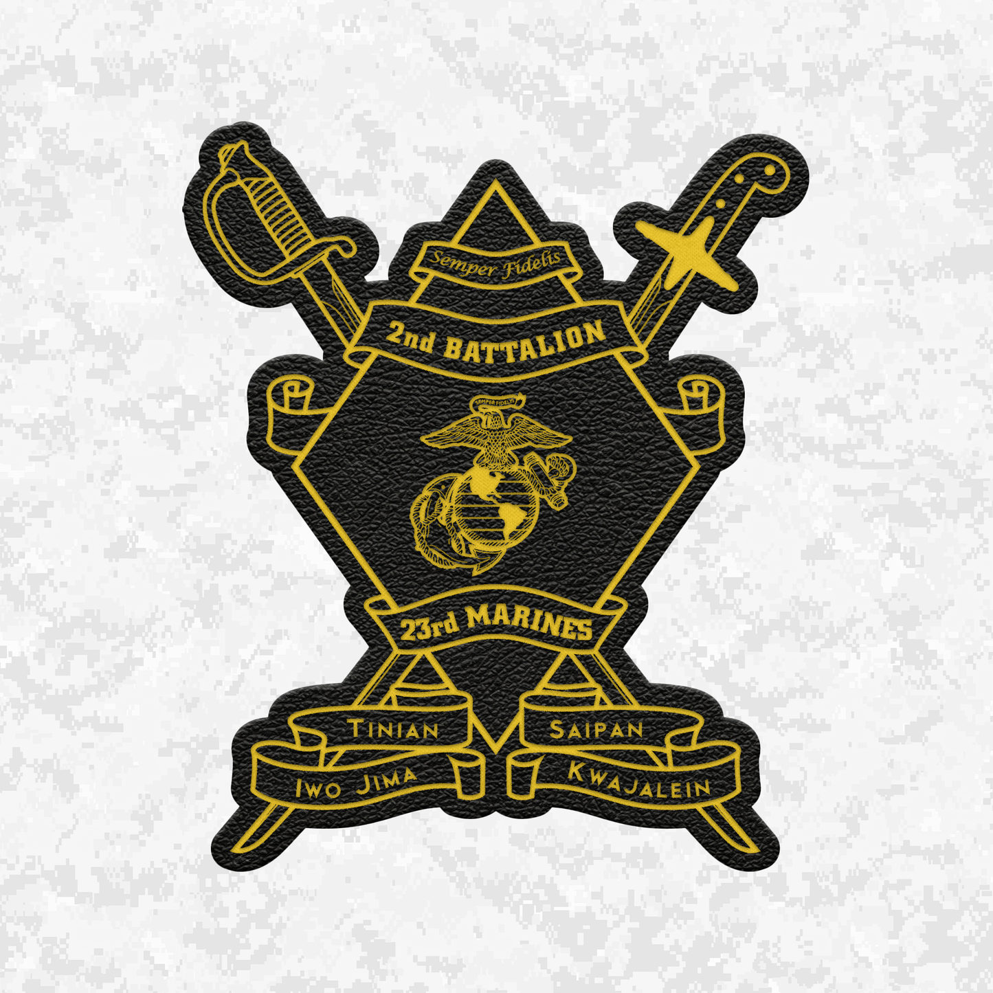 2nd Battalion 23rd Marines Unit "Prepared and Professional" #2 | Leather Patch | Velcro Backed