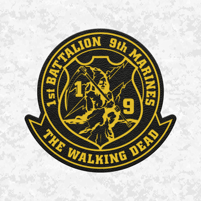 1st Battalion 9th Marines Unit "The Walking Dead" | Leather Patch | Velcro Backed