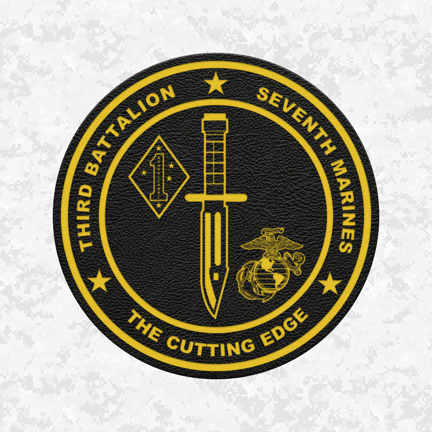 3rd Battalion 7th Marines "The Cutting Edge" #2 | Leather Patch | Velcro Backed