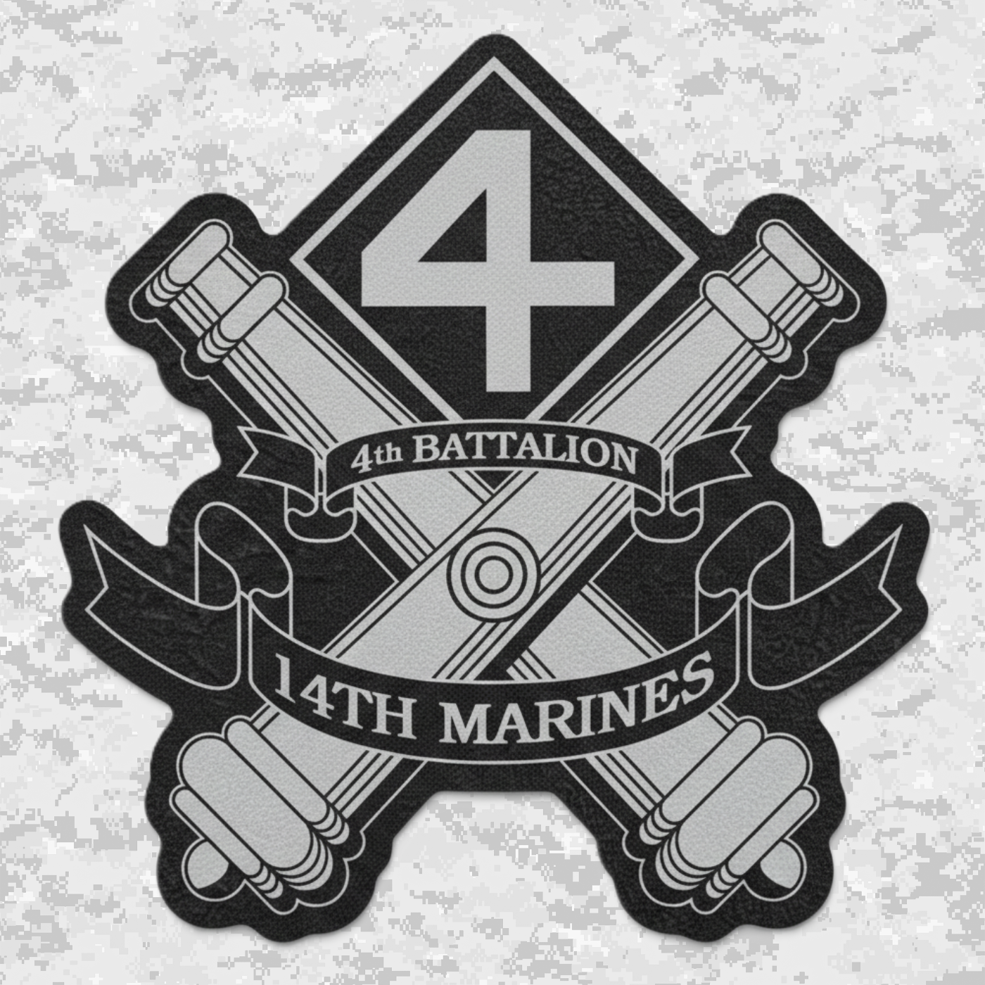 4th Battalion 14th Marines | Leather Patch | Velcro Backed