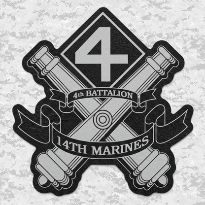 4th Battalion 14th Marines | Leather Patch | Velcro Backed