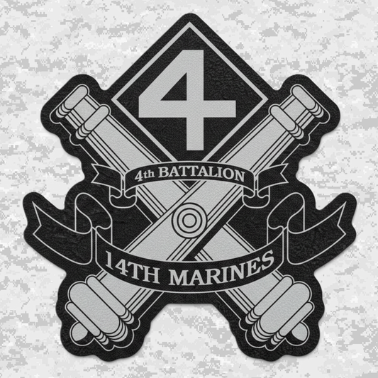 4th Battalion 14th Marines | Leather Patch | Velcro Backed
