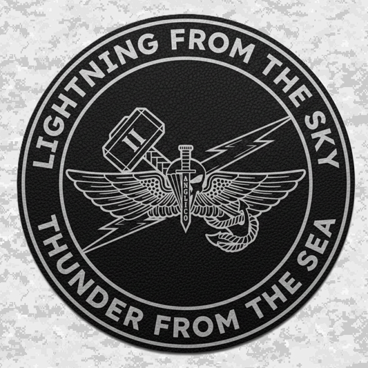 2nd ANGLICO | Lightning From The Sky, Thunder From The Sea | Leather Patch | Velcro Backed