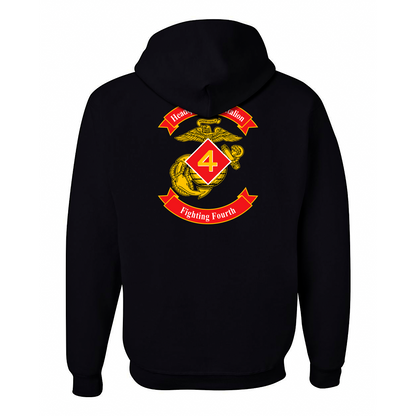 Headquarters Battalion 4th Marine Division Unit ¨Fighting Fourth¨ Hoodie