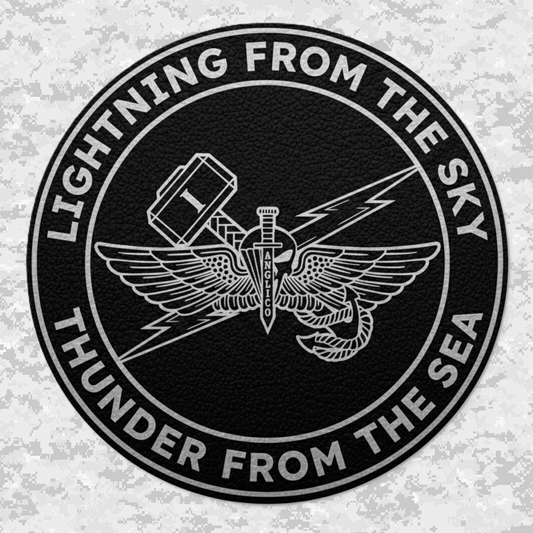 1st ANGLICO | Lightning From The Sky, Thunder From The Sea | Leather Patch | Velcro Backed