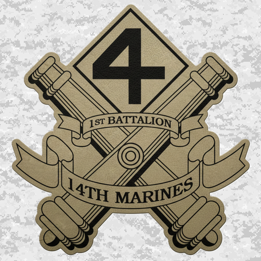 1st Battalion 14th Marines Unit "At the Ready" | Leather Patch | Velcro Backed