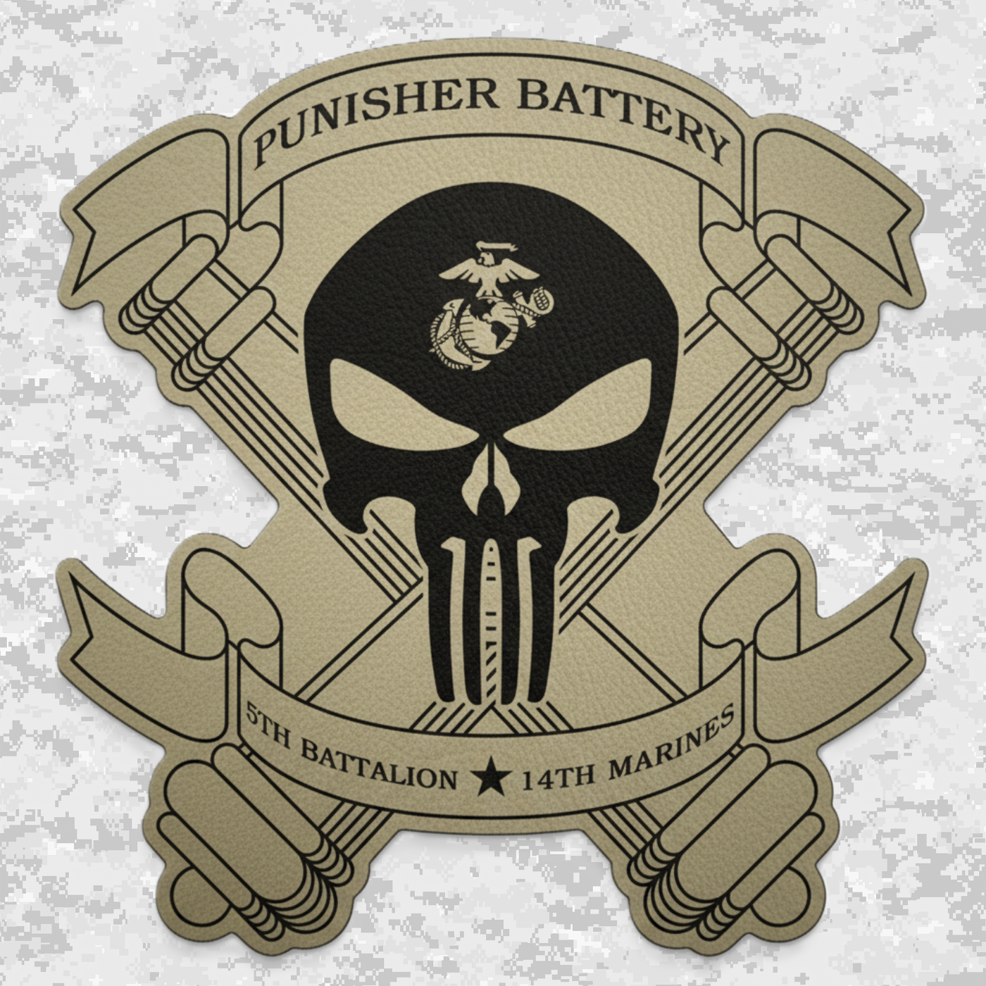 5th Battalion 14th Marines "Battery P" | Leather Patch | Velcro Backed
