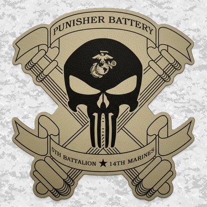 5th Battalion 14th Marines "Battery P" | Leather Patch | Velcro Backed