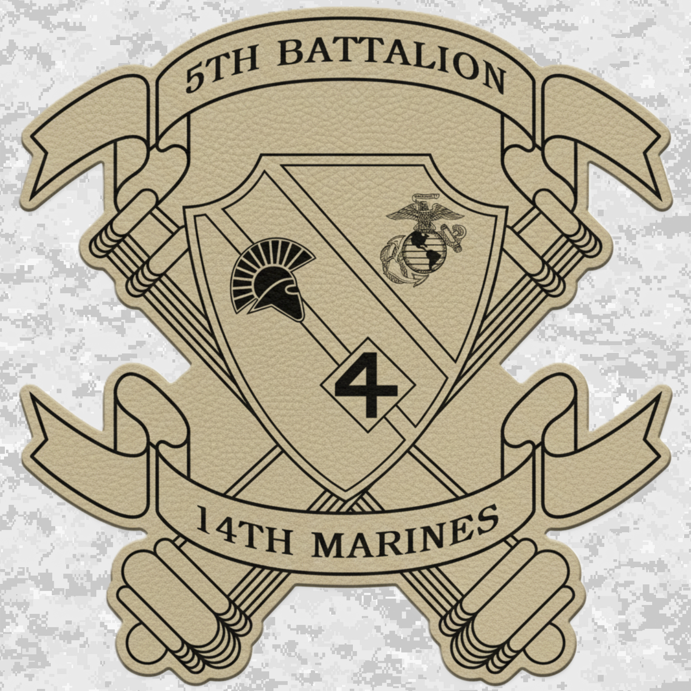 5th Battalion 14th Marines Unit "Sharphunter" | Leather Patch | Velcro Backed