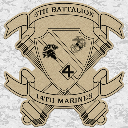 5th Battalion 14th Marines Unit "Sharphunter" | Leather Patch | Velcro Backed
