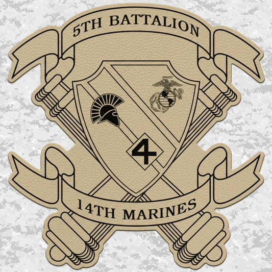 5th Battalion 14th Marines Unit "Sharphunter" | Leather Patch | Velcro Backed
