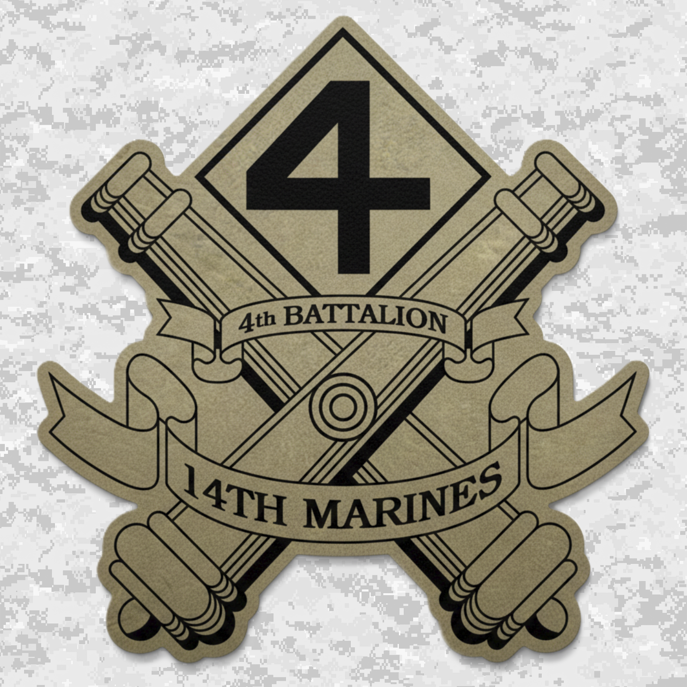 4th Battalion 14th Marines | Leather Patch | Velcro Backed