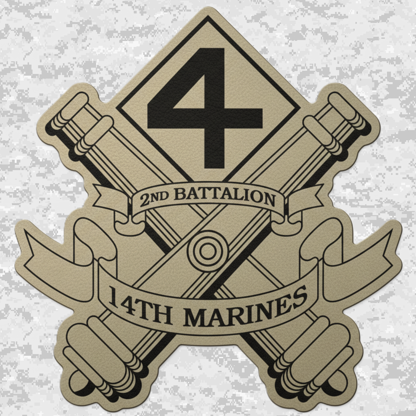 2nd Battalion 14th Marines Unit "Peacemaker" | Leather Patch | Velcro Backed